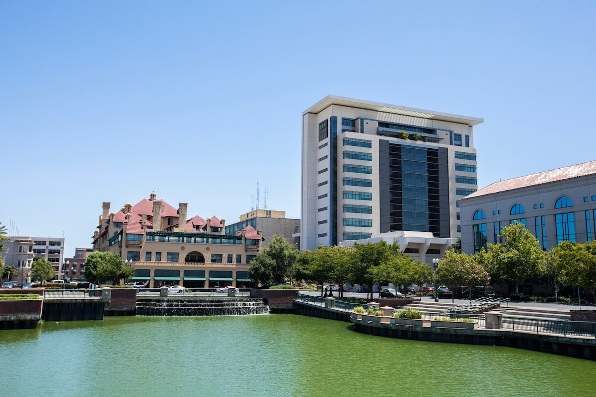 downtown city center of Stockton, California
